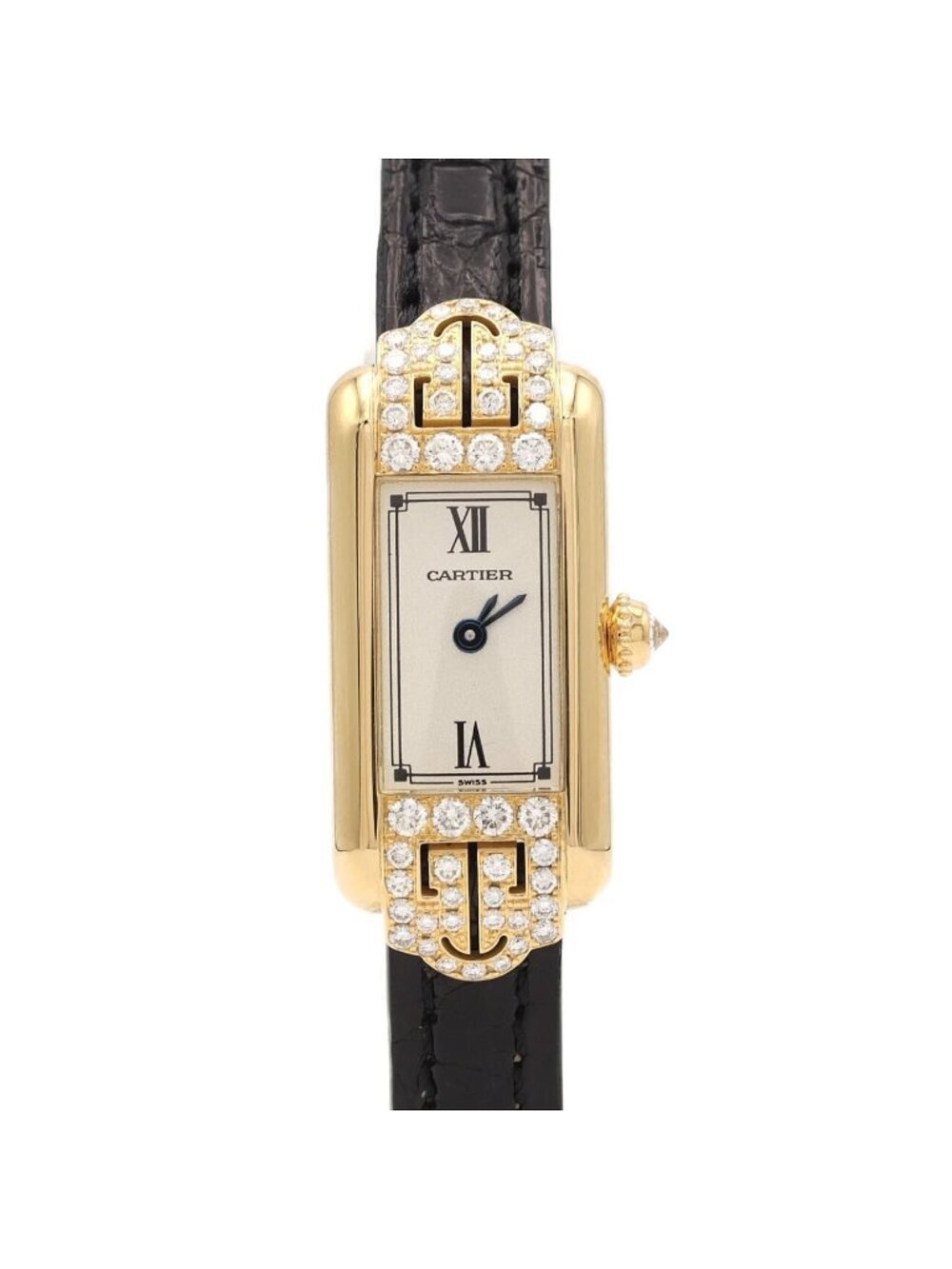 Cartier Tank Along Art Deco YG D YG Quartz Watch